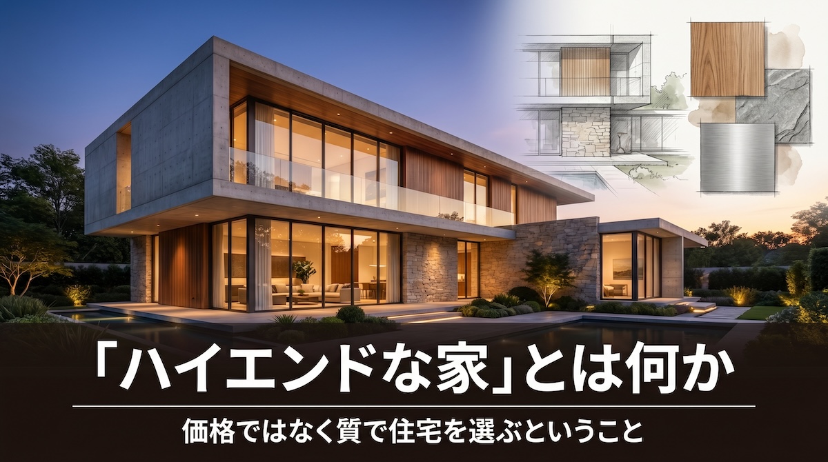 「ハイエンドな家」とは何か。価格ではなく質で住宅を選ぶということ